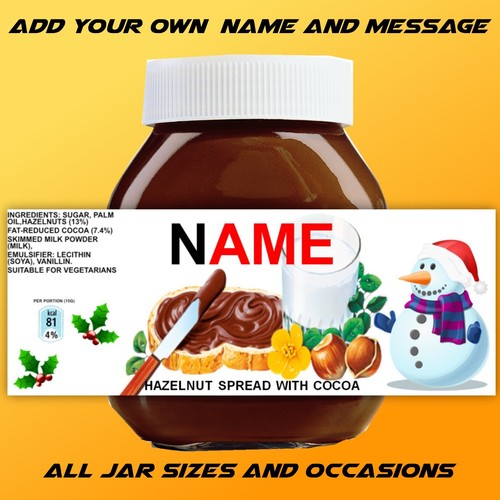 Personalised nutella label - personalised,