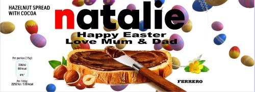 Personalised easter nutella - easter,