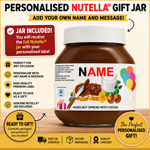 Personalised nutella gift - personalised,