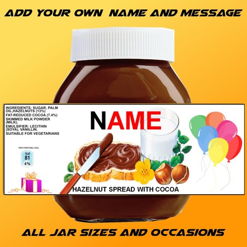 Personalised nutella label - personalised,
